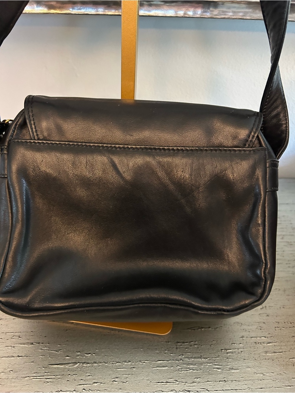 Sharif vintage Americana Black Leather Crossbody Bag EXCELLENT CONDITION - Picture 6 of 16